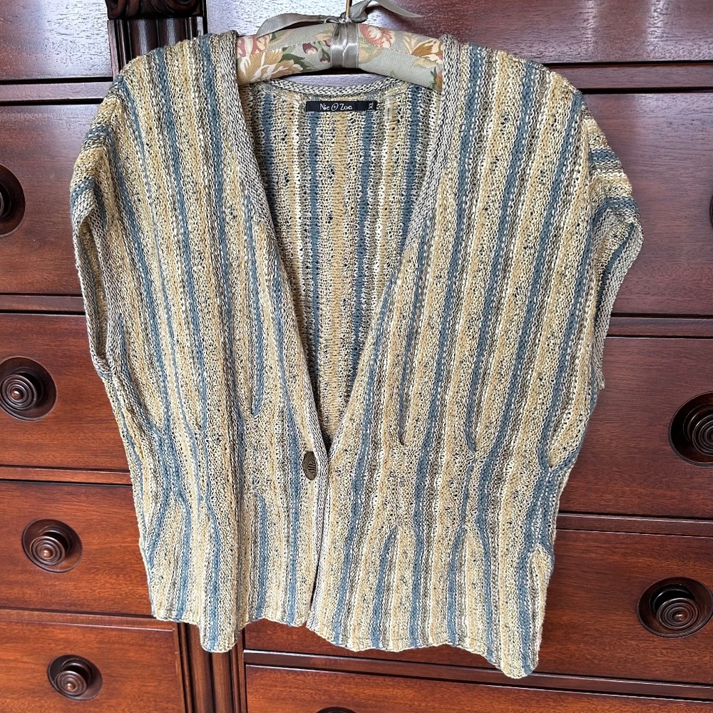 NIC & ZOE SHORT SLEEVE VEST WITH SLEEVELESS TANK-NWOT/XL